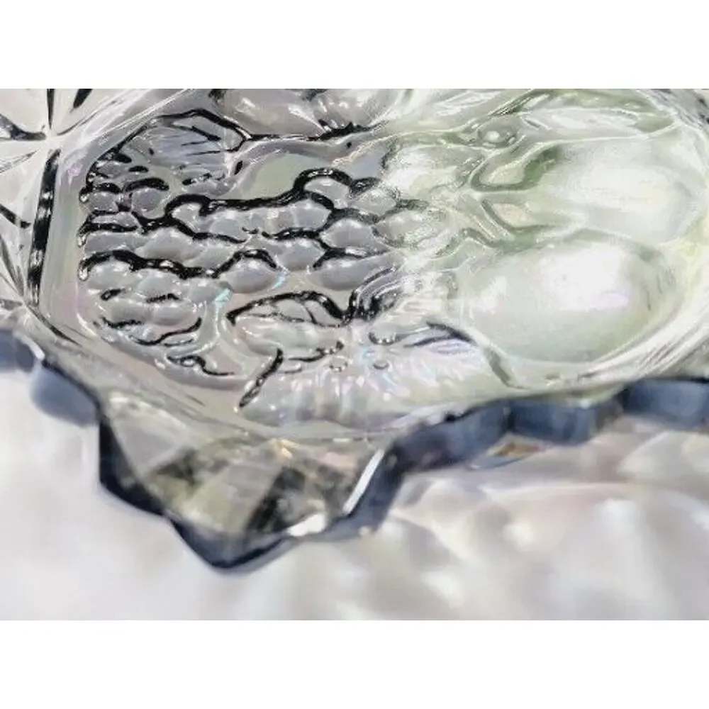 Vintage Carnival Glass Bowl Federal Pioneer Iridescent 10”